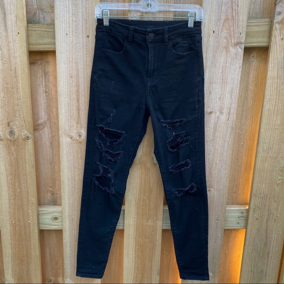 AEO American Eagle Black High Rise Jegging 4 - Picture 10 of 10